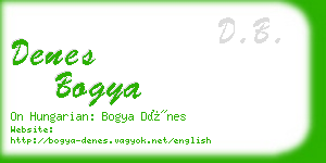 denes bogya business card